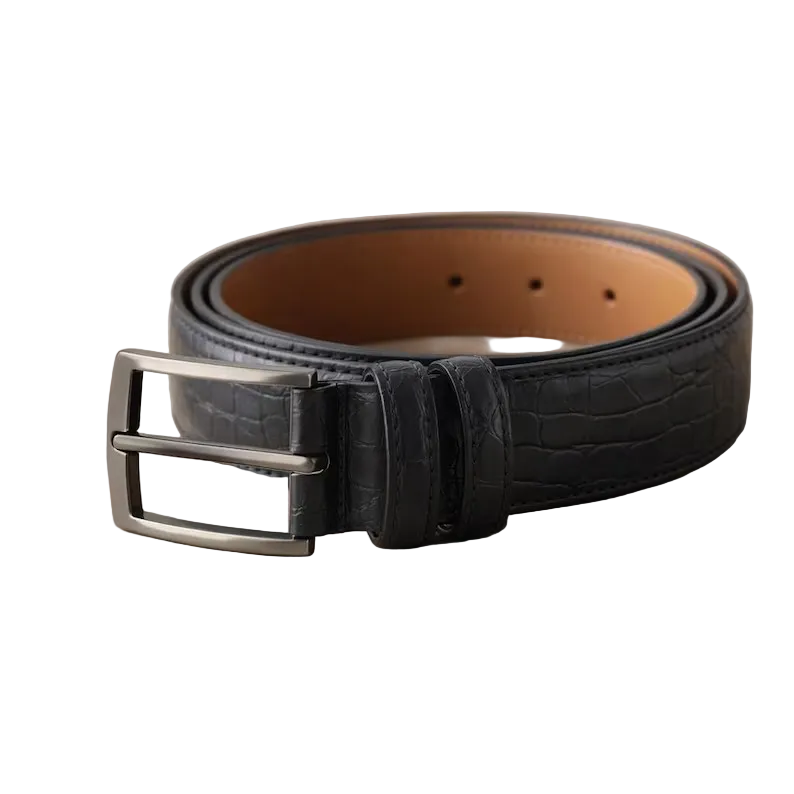 Men Crocodile Pattern PU Leather Belt - Classic Style Pin Buckle Waist Belt - Casual Dress Accessory - Everyday Men's Belt - Gift For Him