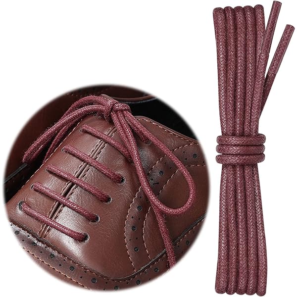Premium Round Waxed Shoelaces Colored Durable Business Oxford Shoe Strings
