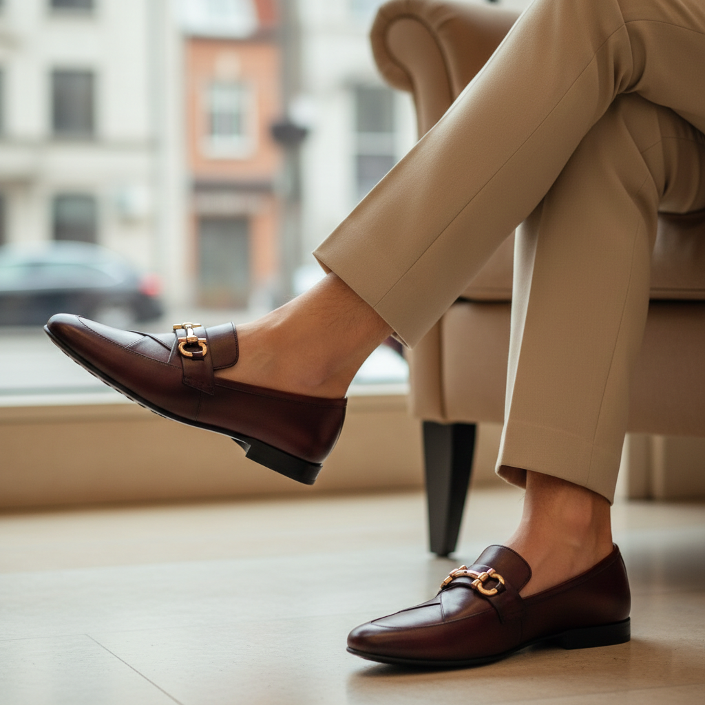 Handmade Burgundy Leather Loafers for Men | Luxury Metal Bit Shoes | Custom Dress Loafers | Premium Footwear