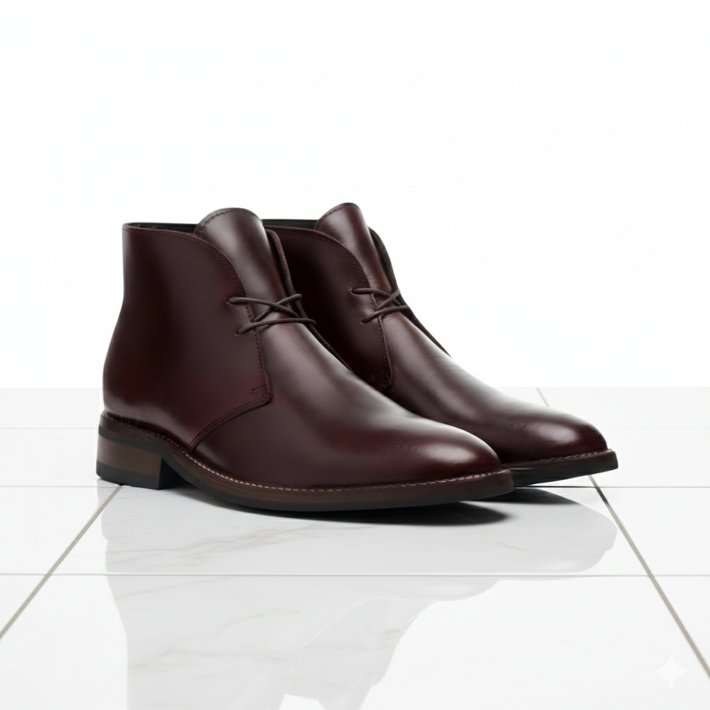 Handmade Brown Leather Chukka Boots for Men | Custom Ankle Boots | Classic Dress & Casual Leather Boots