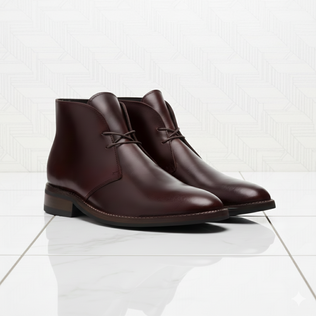 Handmade Brown Leather Chukka Boots for Men | Custom Ankle Boots | Classic Dress & Casual Leather Boots