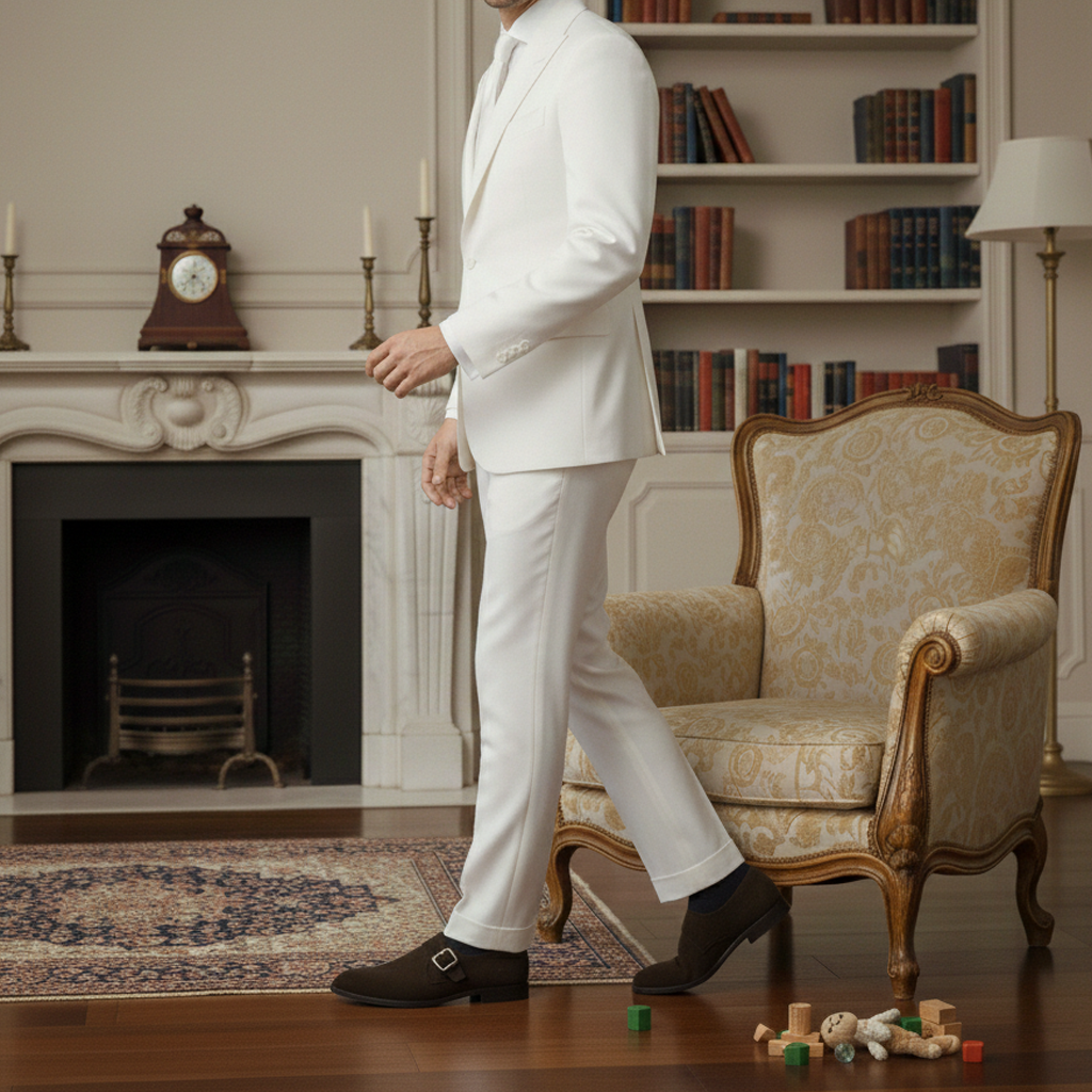 Handmade Men's Dark Brown Suede Monk Strap Shoes – Single Buckle Dress Loafers