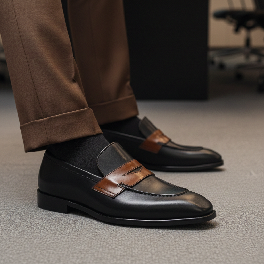 Handmade Leather Loafers for Men | Black & Brown Penny Loafers | Custom Dress Shoes | Premium Handcrafted Footwear