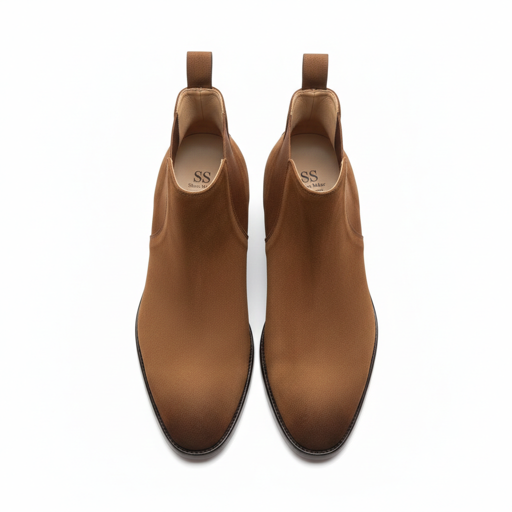 Men's Brown Suede Chelsea Boots: Handmade Leather Ankle Boots