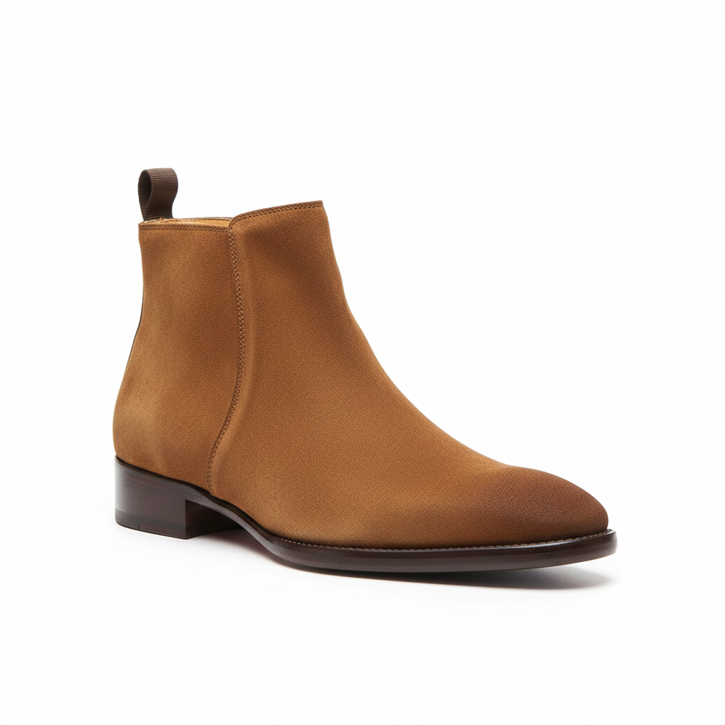 Men's Brown Suede Chelsea Boots: Handmade Leather Ankle Boots
