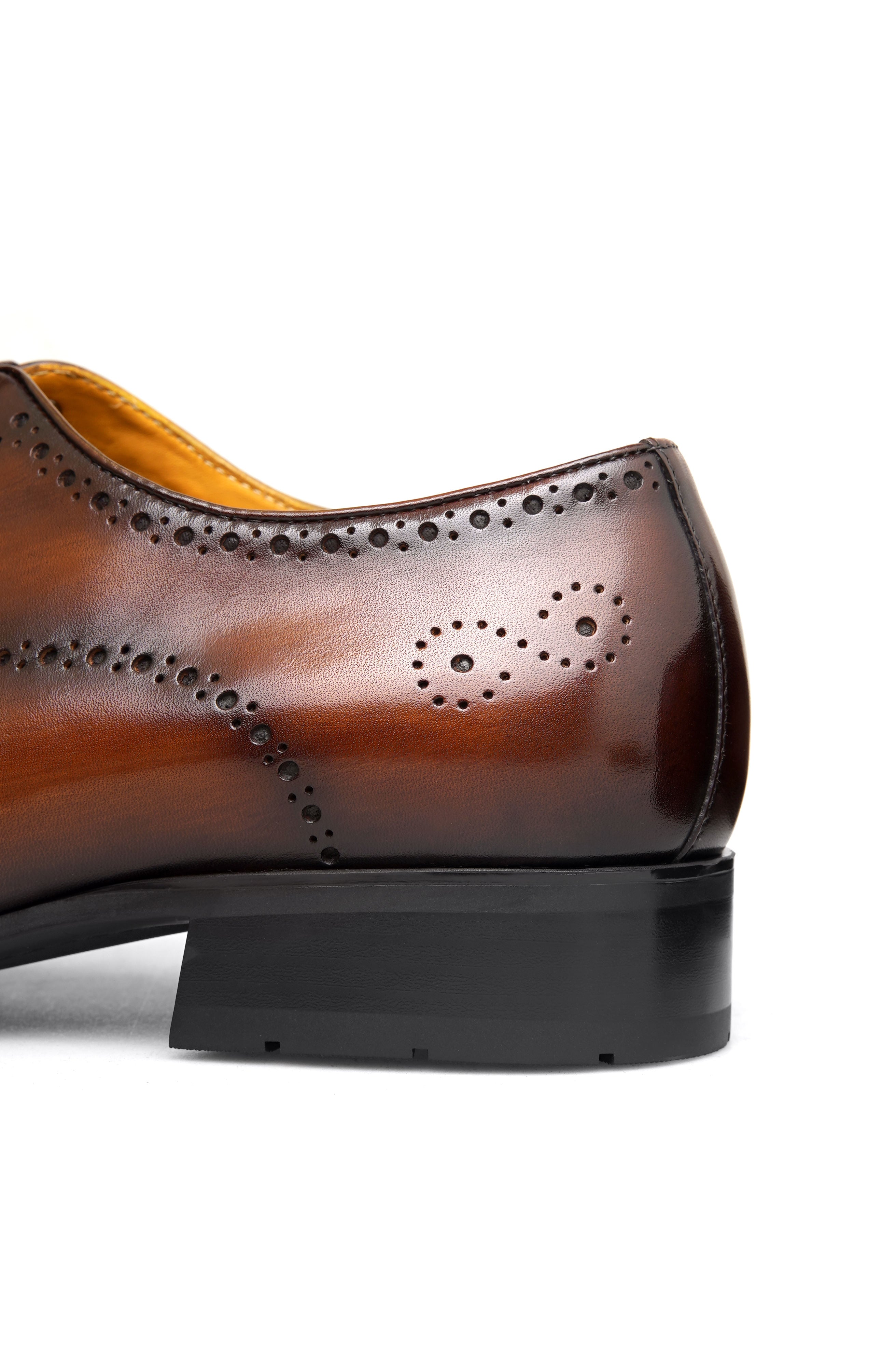 Handmade Men’s Brown Leather Oxford Shoes - Hand-Burnished Calfskin Dress Shoes for Men - Formal Wedding Shoes, Wingtip Adelaide Oxfords