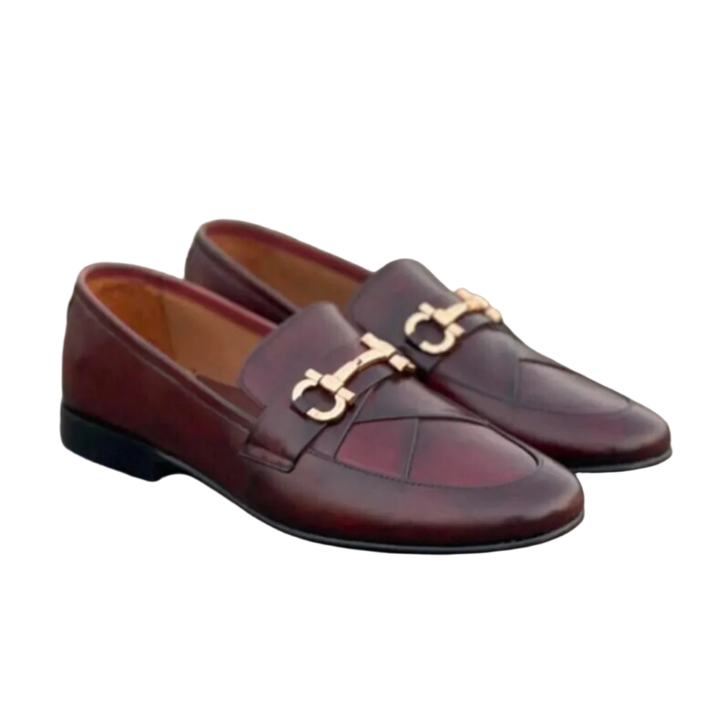 Handmade Burgundy Leather Loafers for Men | Luxury Metal Bit Shoes | Custom Dress Loafers | Premium Footwear