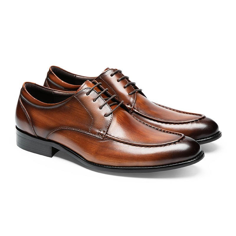 Genuine Leather Laces Formal Leather Round-toe High End Men's Shoes Luxury Leather Shoes