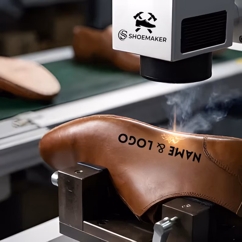 Custom handmade leather shoes with personalized engraving and embroidery